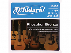 D`ADDARIO EJ-38 Струны для 12-струнной гитары 010-047