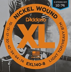 D`ADDARIO EXL140-8 Струны для 8-струнной электрогитары никель,10-74