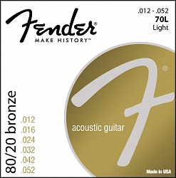 FENDER 70L Струны для акустической гитары 012-052