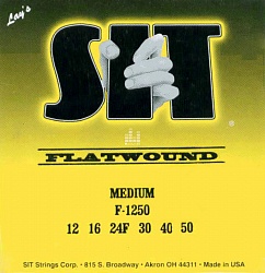 SIT F-1250 Струны для электрогитары 012-050 Medium Tension, плоская оплетка, третья струна в оплетке