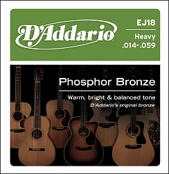 D`ADDARIO EJ-18 Струны для акустической гитары 014-059, фосфорная бронза