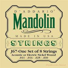 Комплект струн для мандолины D`ADDARIO J67