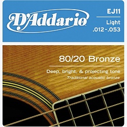 D`ADDARIO EJ-11 Струны для акустической гитары 012-053, бронза