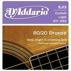 D`ADDARIO EJ-13 Струны для акустической гитары 011-052, бронза