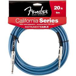 FENDER 20` FGC-20B CALIFORNIA INSTRUMENT CABLE LAKE PLACID BLUE Инструментальный кабель