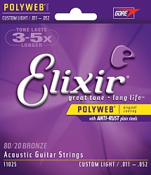 ELIXIR 11025 Комплект струн для акустической гитары 011-052 Polyweb