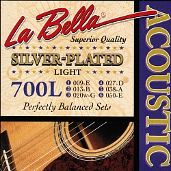 LA BELLA 700L Струны для акустической гитары посеребренные 009-050