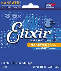 ELIXIR 12002 Струны для электрогитары 009-042 Super Light Anti-Rust